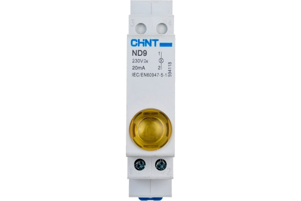 Индикатор ND9-1/y желтый, AC/DC230В (LED) 594118 Chint
