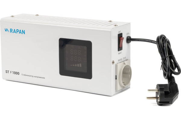 Стабилизатор сетевого напряжения RAPAN ST-1000, 1000ВА, Uвх. 100-260 В