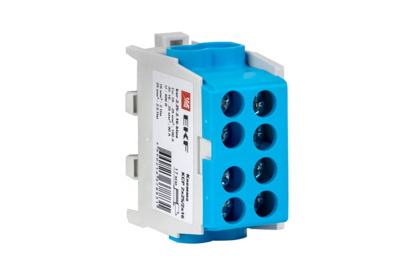 Клемма распределительная КСР с двойным винтом 2x25/2x16 синяя EKF PROxima
