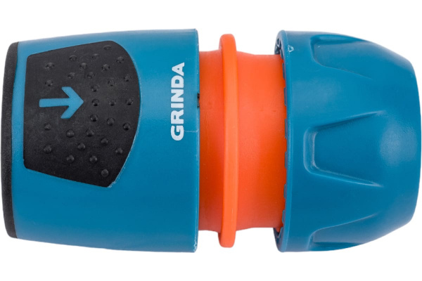 Соединитель быстросъемный GRINDA TU, 1/2” - 3/4”, пластиковый с TPR, универсальный, для шланга, PRO