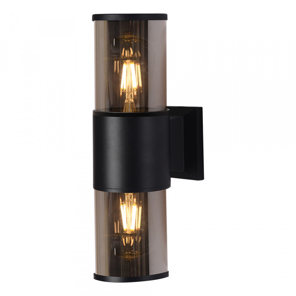 Светильник уличный Feron 2хE27 (до 40W) на стену вверх/вниз черный 145х90х200мм DH1302