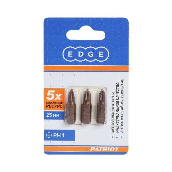 Бита EDGE by PATRIOT PH1 длина 25 мм, 3шт в блистере EDGE by PATRIOT