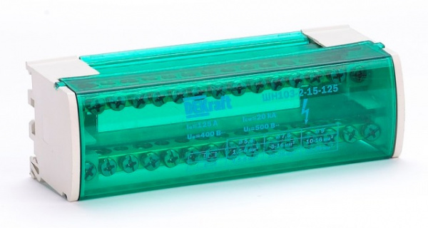 Шина PEN в корпусе 2х15 групп на DIN-рейку ШН-103 DEKraft