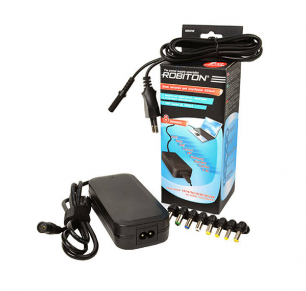 Импульсный блок питания 90W для ноутбука 8 штекеров USB Robiton