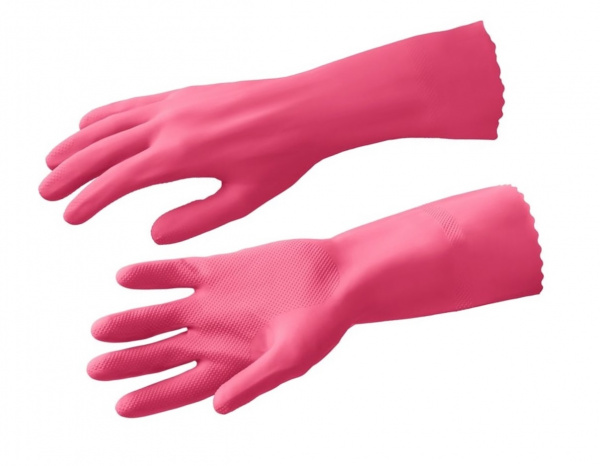 Латексные перчатки ЗУБР р.S, с х/б напылением рифлёные