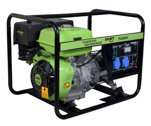Генератор бензиновый SWATT PG5000H (4,0/4,5 кВт, 220В, бак 6л., статор алюминий)
