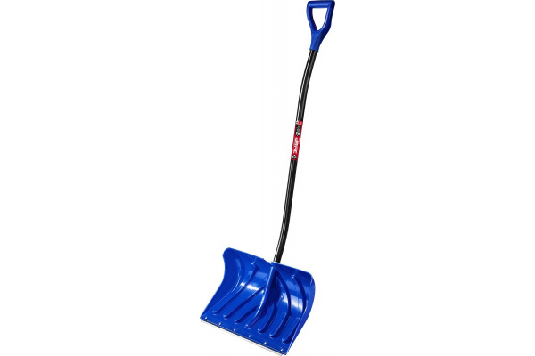 Лопата снеговая ЗУБР СИБИРЬ 500мм, пластик. с алюм. планкой, эргономич. алюм. черенок, V-ру