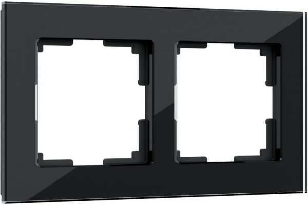 Рамка Favorit Черный (стекло) 2П Werkel