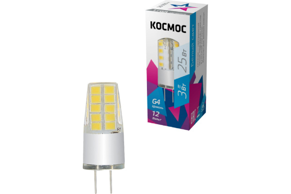 Лампа светодиодная Космос G4 3Вт 4500К 12V