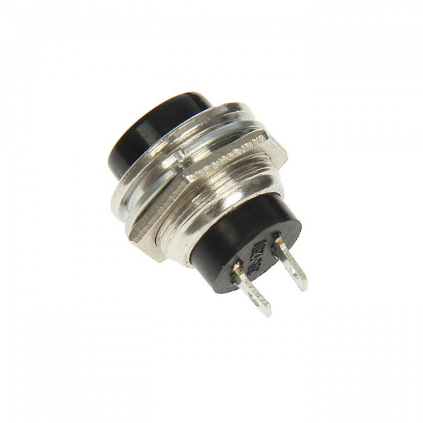 Выключатель кнопочный черный 220V 2А (2с) (ON)-OFF Ш16.2 RWD-306 Rexant
