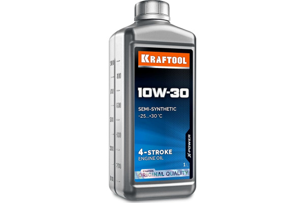 Полусинтетическое масло для 4-тактных двигателей KRAFTOOL 10W-30, 1 л (41510-1)