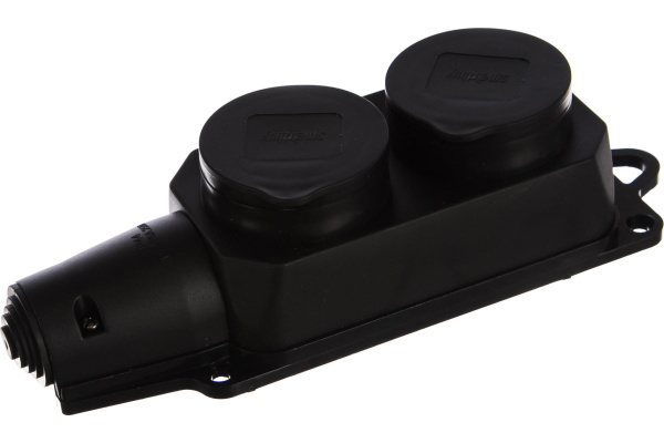Колодка каучуковая 2П с/з с заглушками IP44 Smartbuy (00438) (10)