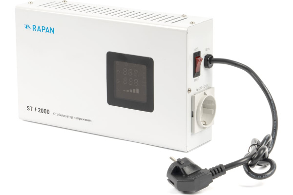 Стабилизатор сетевого напряжения RAPAN ST-2000, 2000ВА, Uвх. 100-260 В