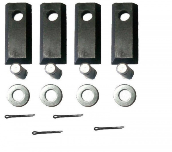 Ножи косилки Роторной "Заря" (комплект- 4шт-шплинта, 4-шайбы, 4-ножа, 4-оси)