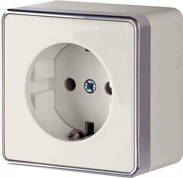 Розетка Слоновая кость 1П с/з ОУ Gallant Werkel