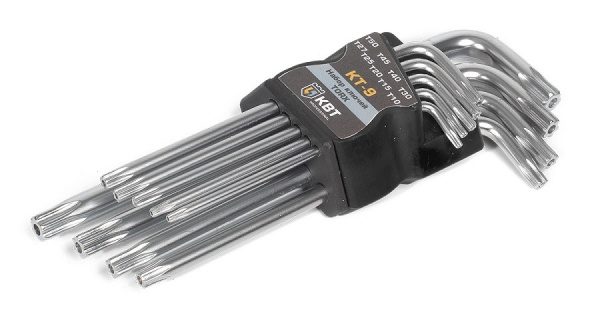 Набор ключей TORX КВТ-PROFESSIONAL, 9 шт. КТ-9 Т10-Т50 79202