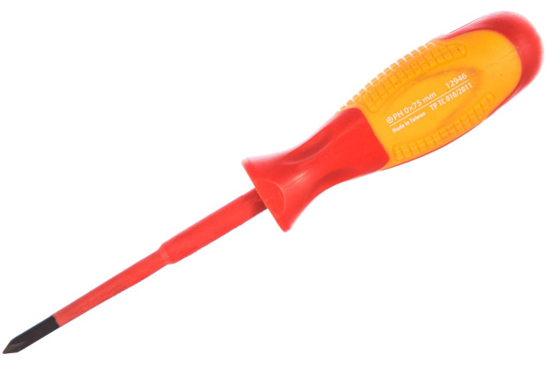 Отвертка диэлектр. PH 0*75 mm до 1000В двухкомпонентная рукоятка  Gross
