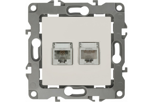 Розетка Бежевый 1П RJ11+RJ45 5е СУ Эра12