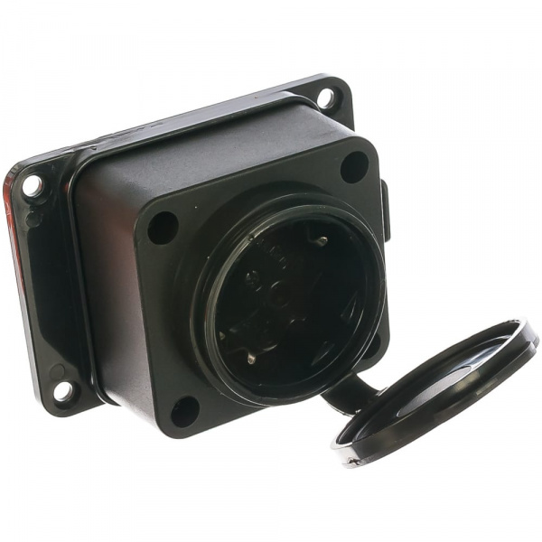 Розетка настенная 16А IP44 250В (еврослот) с заглушкой с/з каучук UNIVersal