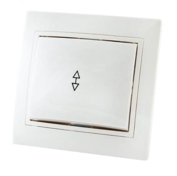 Выключатель на 2 направления 1 кл. 10А белый "Таймыр" TDM