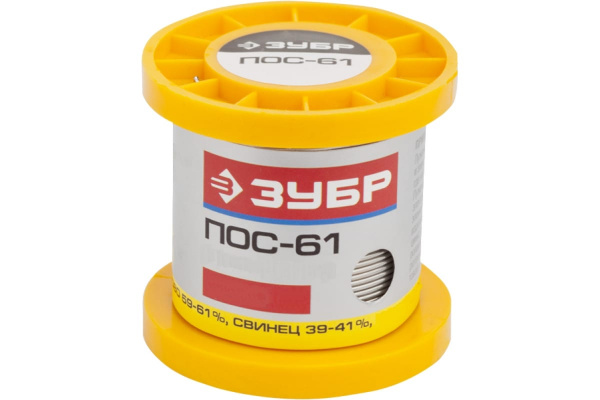 Припой ЗУБР 100гр 0,8мм трубка пос 61 (55450-100-08C)