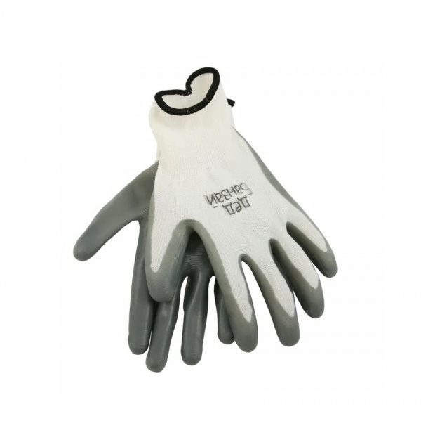 Перчатки Дед Банзай нейлоновые белые с серым обливом