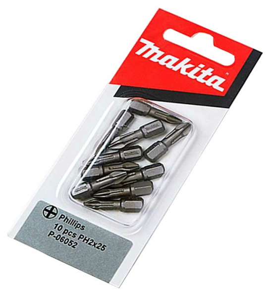 Насадка (бита) Makita Ph2, 25мм,10шт. P-06052