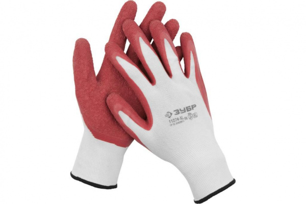 Перчатки ЗУБР "МАСТЕР" трикотажные, с рельефным латексным покрытием, размер L (9)