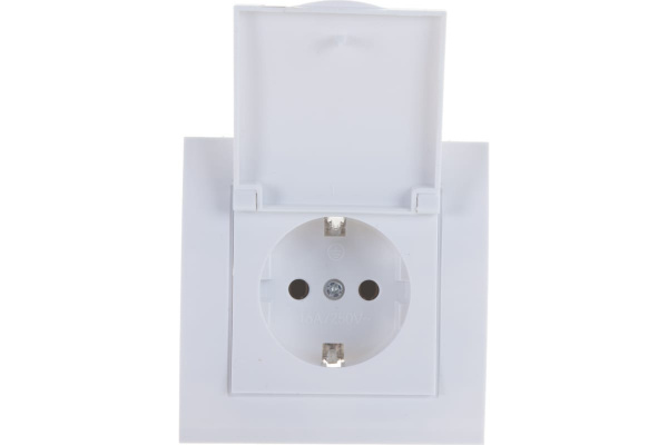 Розетка 1П с з/к,с крышкой, белая UNIVersal Бриллиант
