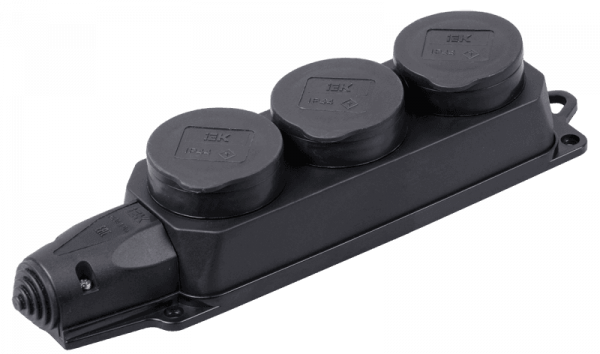 Колодка каучуковая 3П с/з с заглушками IEK