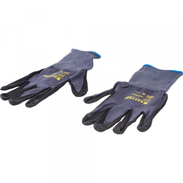 Перчатки с покрытием из вспененного нитрила KRAFTOOL эластичные, для точных работ, размер XL