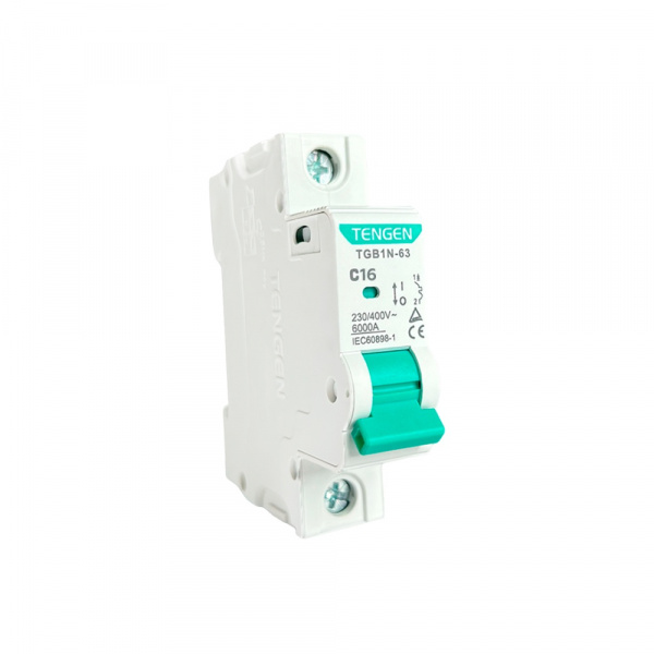 Выключатель автоматический TGB1N-63 , 1Р, 16А, хар. C, 6kA, 1М Tengen (TEN301121)