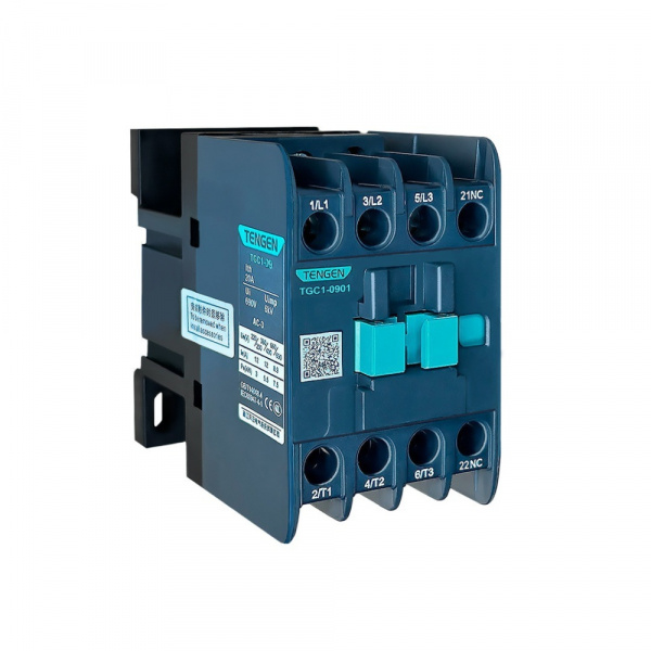 Контактор TGC1-0901M5, 3P, 9A/(20A по AC-1), 4kW(400VAC), 220VAC, 1NC Tengen