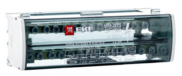 Шина PEN в корпусе 2х15 групп на DIN-рейку EKF PROxima