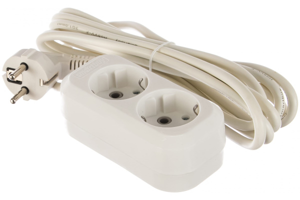 Удлинитель Smartbuy, 2 гн. 3 м с з/к ПВС 3х1 3500Вт