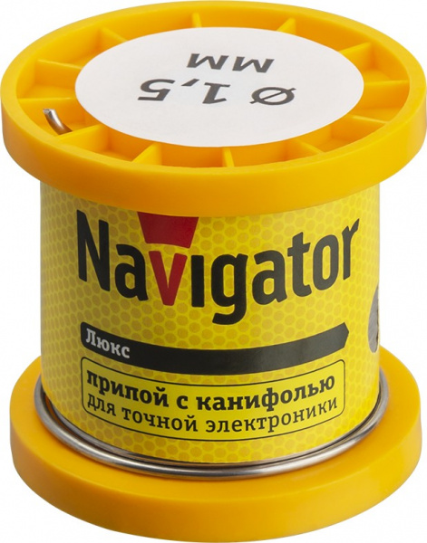 Припой ПОС-61 катушка 1.5мм 100гр Navigator (93083)