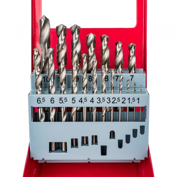 Набор сверл по металлу RedVerg 19шт (1-10мм) HSS-G футляр