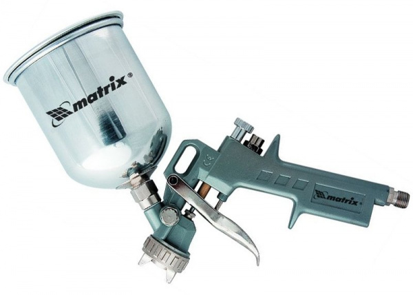Краскораспылитель пневмат. с верхним бачком V= 0,6 л, сопла диаметром 1.2, 1.5 и 1.8 мм// Matrix
