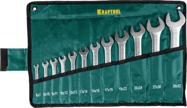 Набор ключей рожковых 6-32мм 12шт KRAFTOOL