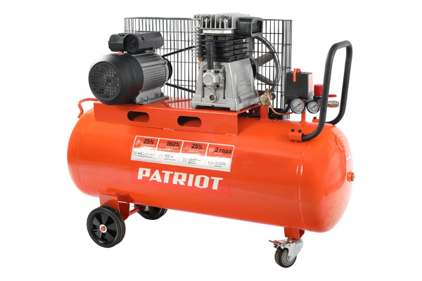 Компрессор Patriot поршневой ременной PTR 100-440I, 440 л/мин, 10 бар, 2200 Вт, 100 л, быстросъемный