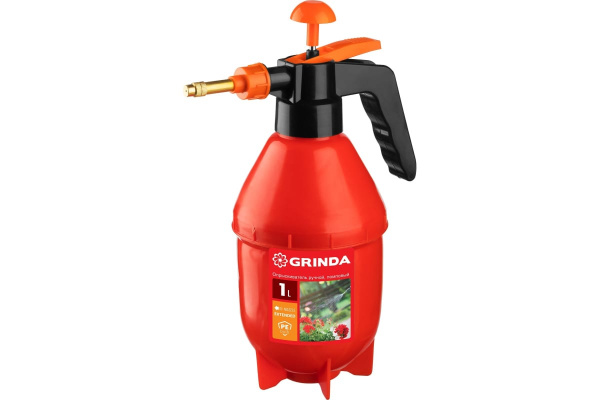 Помповый опрыскиватель GRINDA PS-1E, объем 1 л, ручной, с удлинённым соплом, колба из полиэтилена