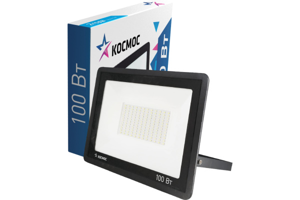 Прожектор светодиодный КОСМОС 100Вт, 8000Лм, IP65, 6500K Super-Slim