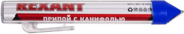 Припой с канифолью 1мм 20гр Sn60 Pb40 Flux2.2% Rexant