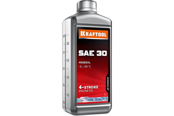 Масло минеральное KRAFTOOL SAE 30, 1 л, для 4-тактных двигателей (41512-1)