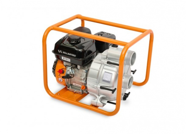 Мотопомпа Villartec PTB88 (66 м3/ч, высота всасывания 7-26 м, диаметр впуска 80 мм, для грязной воды)