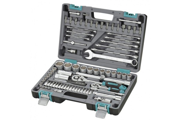 Набор инструментов, 1/2", 1/4", CrV, пластиковый кейс 82 предм.// Stels