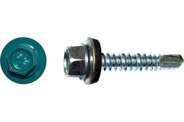 Саморез кровельный 4,8х50 RAL5021 синяя вода КИТ