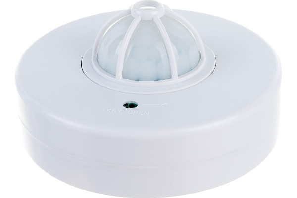 Датчик движения 1200Вт, 2-6м, IP20, белый, 360гр, Jazzway (5012974)