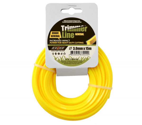 Леска REZER GEN 3.0мм х 15м квадрат