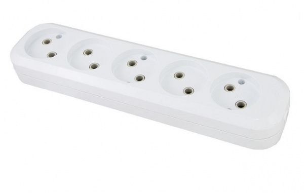 Колодка розеточная TDM 5гн 10А/250В/АБС белая SQ1806-0034
